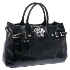 Versace Black Leather Medusa Tote For Women -Versace Official Website luxury women versace used handbags p245959 001