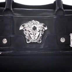 Versace Black Leather Medusa Tote For Women -Versace Official Website luxury women versace used handbags p245959 004