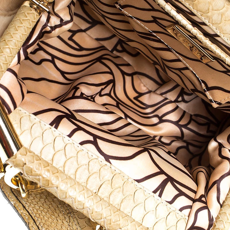 Versace Beige Rabbit Fur And Python Satchel For Women 7 Versace Beige Rabbit Fur And Python Satchel For Women - Image 7