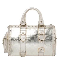 Versace Metallic Gold Leather Snap Out Of It Satchel For Women -Versace Official Website luxury women versace used handbags p247643 002