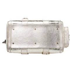 Versace Metallic Gold Leather Snap Out Of It Satchel For Women -Versace Official Website luxury women versace used handbags p247643 003