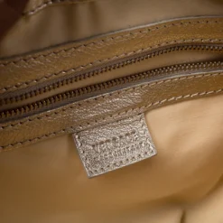 Versace Metallic Gold Leather Snap Out Of It Satchel For Women -Versace Official Website luxury women versace used handbags p247643 010