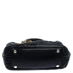 Versace Black Leather Demetra Vanitas Satchel For Women -Versace Official Website luxury women versace used handbags p251857 007