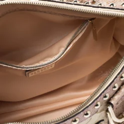 Versace Metallic Beige Python Snap Out Of It Satchel For Women -Versace Official Website luxury women versace used handbags p255151 004