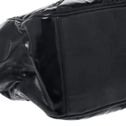 Versace Black Patent Leather Satchel For Women -Versace Official Website luxury women versace used handbags p256009 002