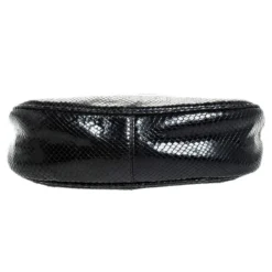 Versace Black Snakeskin Embossed Leather Metal Handle Hobo For Women -Versace Official Website luxury women versace used handbags p256207 005