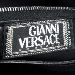 Versace Black Snakeskin Embossed Leather Metal Handle Hobo For Women -Versace Official Website luxury women versace used handbags p256207 010