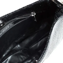 Versace Black Snakeskin Embossed Leather Metal Handle Hobo For Women -Versace Official Website luxury women versace used handbags p256207 012