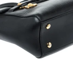 Versace Black Leather Medusa Medallion Satchel For Women -Versace Official Website luxury women versace used handbags p256246 005