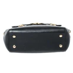 Versace Black Leather Medusa Medallion Satchel For Women -Versace Official Website luxury women versace used handbags p256246 006