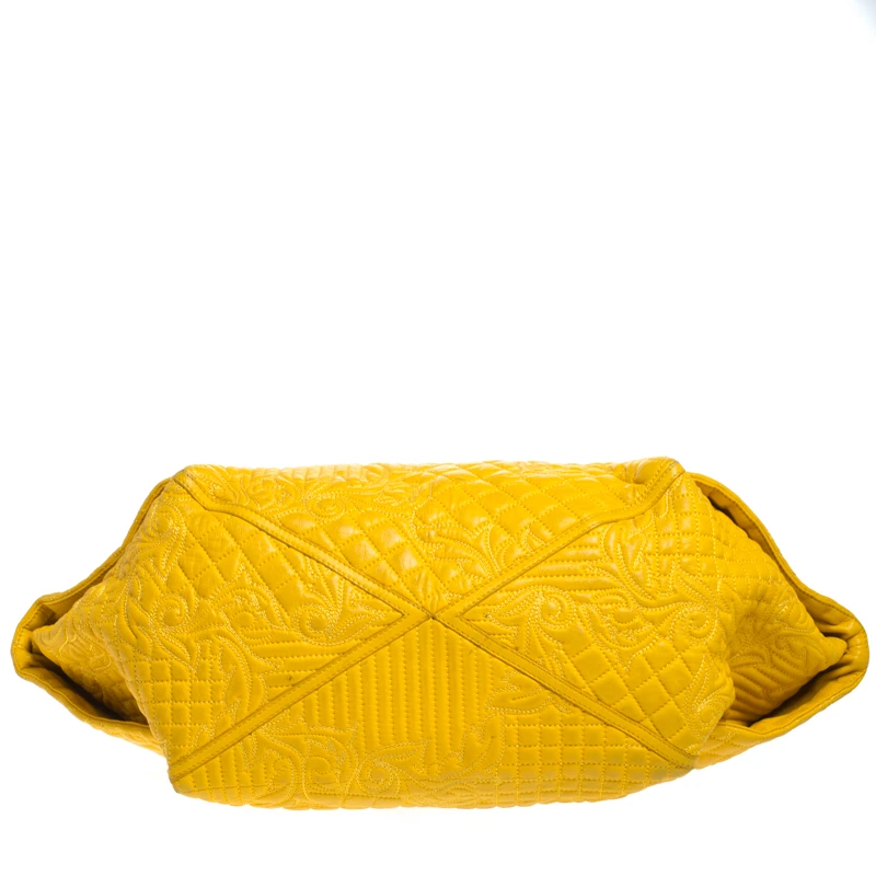 Versace Yellow Barocco Leather Medusa Flap Shoulder Bag For Women 6 Versace Yellow Barocco Leather Medusa Flap Shoulder Bag For Women - Image 6