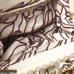 Versace Brown/Cream Croc Embossed Leather Madonna Boston Bag For Women -Versace Official Website luxury women versace used handbags p258575 004