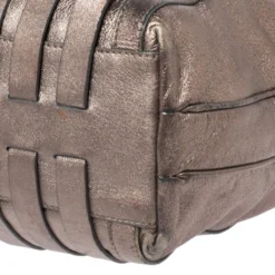 Versace Metallic Striped Leather Hobo For Women -Versace Official Website luxury women versace used handbags p259047 002