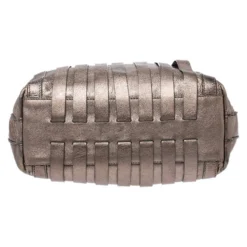 Versace Metallic Striped Leather Hobo For Women -Versace Official Website luxury women versace used handbags p259047 004