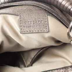 Versace Metallic Striped Leather Hobo For Women -Versace Official Website luxury women versace used handbags p259047 010