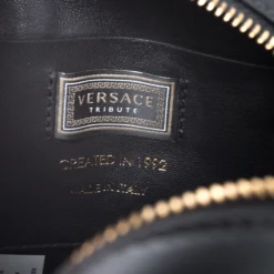 Versace Black Leather Small Tribute Medallion Bag For Women -Versace Official Website luxury women versace used handbags p259778 003