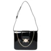 Versace Black Patent Leather Young Medusa Chain Shoulder Bag For Women