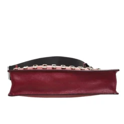 Versace Red Leather Studded Shoulder Bag For Women -Versace Official Website luxury women versace used handbags p260438 006