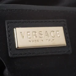Versace Black/Gold Leather Biker Hobo For Women -Versace Official Website luxury women versace used handbags p261889 001