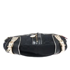 Versace Black/Gold Leather Biker Hobo For Women -Versace Official Website luxury women versace used handbags p261889 005