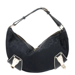 Versace Black/Gold Leather Biker Hobo For Women -Versace Official Website luxury women versace used handbags p261889 006