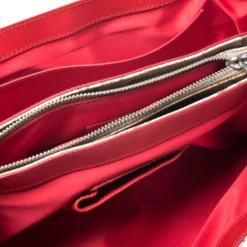 Versace Beige/Red Coated Canvas And Patent Leather Flap Shoulder Bag For Women -Versace Official Website luxury women versace used handbags p263222 002