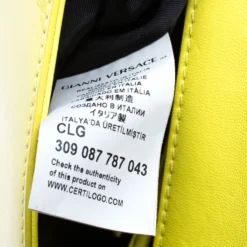 Versace Neon Yellow Patent Leather Medusa Chain Clutch For Women -Versace Official Website luxury women versace used handbags p263821 006