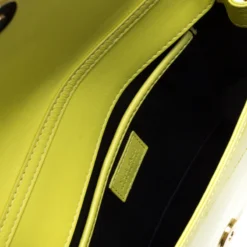 Versace Neon Yellow Patent Leather Medusa Chain Clutch For Women -Versace Official Website luxury women versace used handbags p263821 008