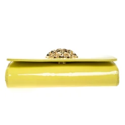 Versace Neon Yellow Patent Leather Medusa Chain Clutch For Women -Versace Official Website luxury women versace used handbags p263821 011