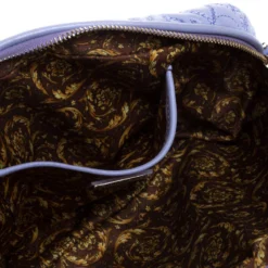 Versace Lilac Leather Embroidered Vanitas Shoulder Bag For Women -Versace Official Website luxury women versace used handbags p264253 001