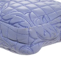 Versace Lilac Leather Embroidered Vanitas Shoulder Bag For Women -Versace Official Website luxury women versace used handbags p264253 003