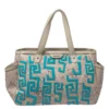 Versace Beige/Blue Borocco Heritage Print Diaper Bag For Women