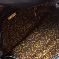 Versace Black Barocco Leather Altea Satchel For Women -Versace Official Website luxury women versace used handbags p265767 004