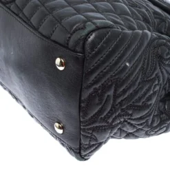 Versace Black Barocco Leather Altea Satchel For Women -Versace Official Website luxury women versace used handbags p265767 009