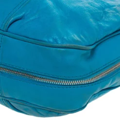 Versace Light Blue Leather Zip Around Hobo For Women -Versace Official Website luxury women versace used handbags p265791 002