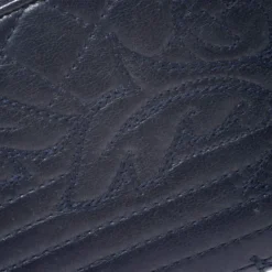 Versace Navy Blue Leather Vanitas Zip Around Wallet For Women -Versace Official Website luxury women versace used handbags p266192 005