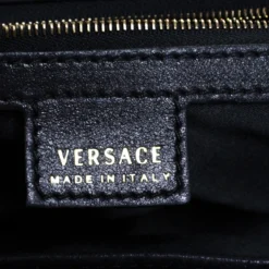 Versace Black Leather Frame Satchel For Women -Versace Official Website luxury women versace used handbags p266506 008