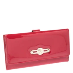 Versace Red Patent Leather Icon Continental Wallet For Women -Versace Official Website luxury women versace used handbags p266949 006