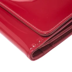 Versace Red Patent Leather Icon Continental Wallet For Women -Versace Official Website luxury women versace used handbags p266949 007