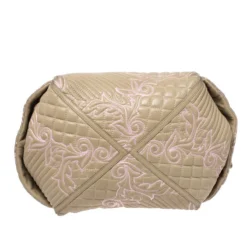 Versace Beige/Pink Quilted Leather Vanitas Satchel For Women -Versace Official Website luxury women versace used handbags p269278 005