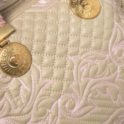 Versace Beige/Pink Quilted Leather Vanitas Satchel For Women -Versace Official Website luxury women versace used handbags p269278 007