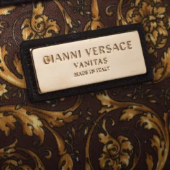 Versace Black Quilted Leather Calliope Vanitas Shoulder Bag For Women -Versace Official Website luxury women versace used handbags p271195 002