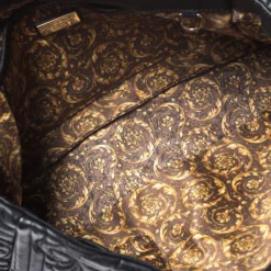 Versace Black Quilted Leather Calliope Vanitas Shoulder Bag For Women -Versace Official Website luxury women versace used handbags p271195 003