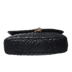 Versace Black Quilted Leather Calliope Vanitas Shoulder Bag For Women -Versace Official Website luxury women versace used handbags p271195 011