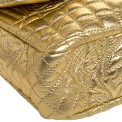 Versace Gold Barocco Leather Vanitas Medea Shoulder Bag For Women -Versace Official Website luxury women versace used handbags p273188 003