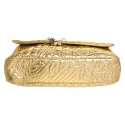 Versace Gold Barocco Leather Vanitas Medea Shoulder Bag For Women -Versace Official Website luxury women versace used handbags p273188 004
