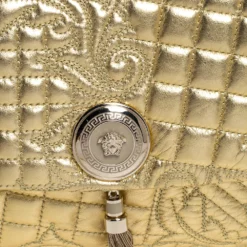 Versace Gold Barocco Leather Vanitas Medea Shoulder Bag For Women -Versace Official Website luxury women versace used handbags p273188 008
