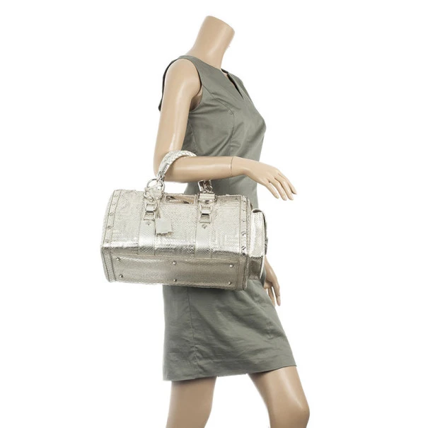 Versace Silver Quilted ‘Snap Out Of It’ Satchel For Women 2 Versace Silver Quilted ‘Snap Out Of It’ Satchel For Women - Image 2