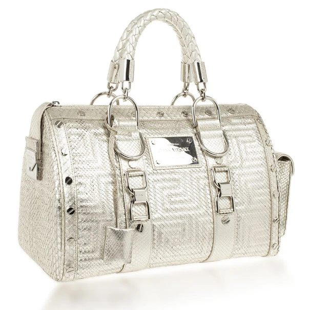 Versace Silver Quilted ‘Snap Out Of It’ Satchel For Women 3 Versace Silver Quilted ‘Snap Out Of It’ Satchel For Women - Image 3