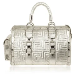 Versace Silver Quilted ‘Snap Out Of It’ Satchel For Women 20 Versace Silver Quilted ‘Snap Out Of It’ Satchel For Women -Versace Official Website luxury women versace used handbags p27501 004